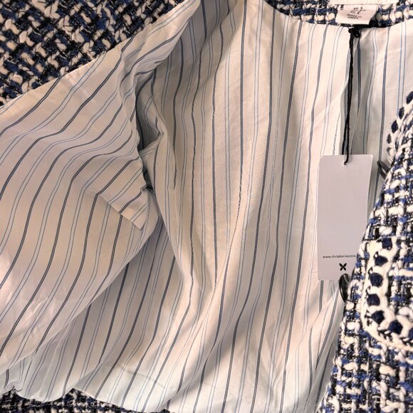 NWT Christian Lacroix Tweed Collarless Cropped Blazer - Picture 9 of 13